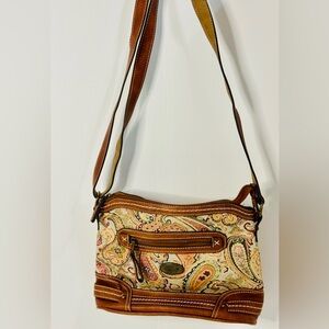 b.o.c. Elegant Paisley Crossbody Bag in Brown and Cream